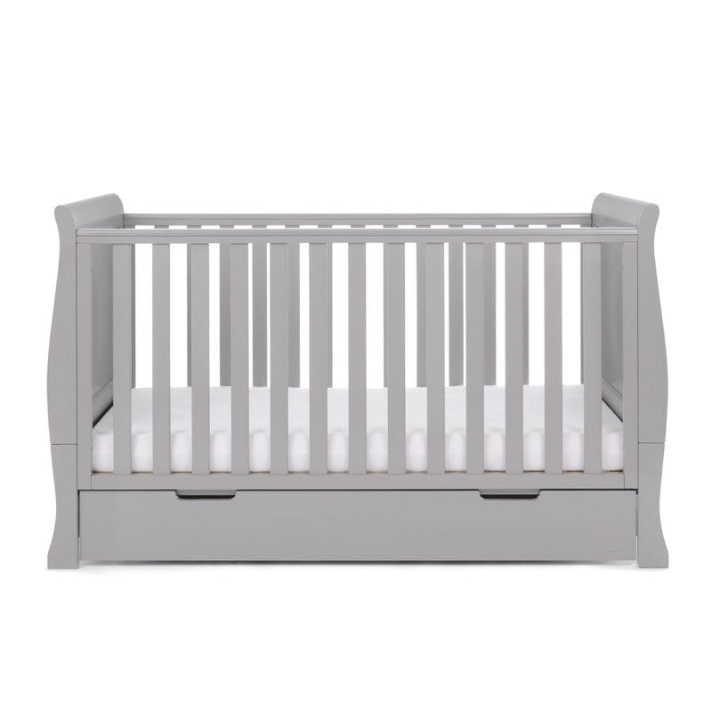 Obaby Nursery Furniture Warm Grey Obaby Stamford Classic Sleigh Cot Bed - Direct Delivery