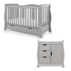 Obaby Nursery Furniture Warm Grey Obaby Stamford Luxe 2 Piece Set - Direct Delivery