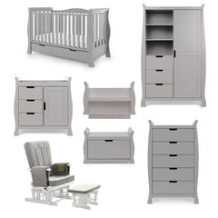 Obaby Nursery Furniture Warm Grey Obaby Stamford Luxe 7 Piece Set - Direct Delivery
