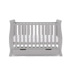Obaby Nursery Furniture Warm Grey Obaby Stamford Mini Sleigh Cot Bed -& Moisture Management Mattress - Direct Delivery