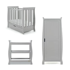 Obaby Nursery Furniture Warm Grey Obaby Stamford Space Saver Sleigh 3 Piece Room Set - Direct Delivery