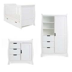 Obaby Nursery Furniture White Obaby Stamford Classic Sleigh 3 Piece Room Set - Direct Delivery