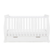 Obaby Nursery Furniture White Obaby Stamford Classic Sleigh Cot Bed & Breathable Mattress - Direct Delivery