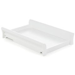 Obaby Nursery Furniture White Obaby Stamford Classic Sleigh Cot Bed & Cot Top Changer - Direct Delivery