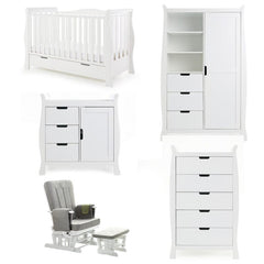 Obaby Nursery Furniture White Obaby Stamford Luxe 5 Piece Set - Direct Delivery