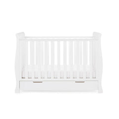 Obaby Nursery Furniture White Obaby Stamford Mini Sleigh Cot Bed -& Moisture Management Mattress - Direct Delivery