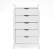 Obaby Nursery Furniture White Obaby Stamford Sleigh Tall Chest of Drawers - Direct Delivery