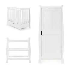 Obaby Nursery Furniture White Obaby Stamford Space Saver Sleigh 3 Piece Room Set - Direct Delivery