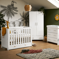 Obaby Nursery Furniture White Wash Obaby Mini Nika 3 Piece Room Set  - Direct Delivery