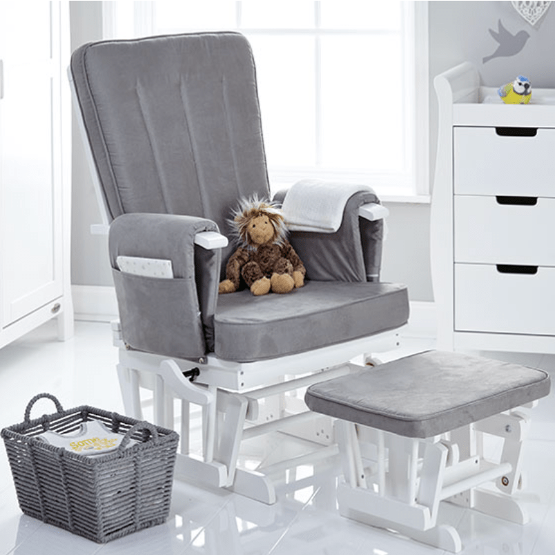 Obaby Rocking Chair Obaby - Deluxe Reclining Glider Chair and Stool - Direct Delivery