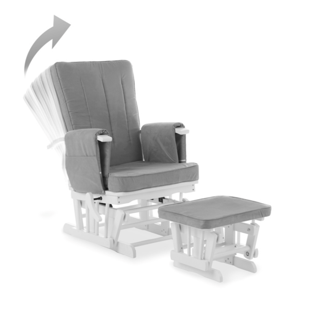 Obaby Deluxe Reclining Glider Chair and Stool Direct Delivery