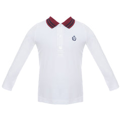 Patachou White Long Sleeved Polo Shirt - Polo Shirt