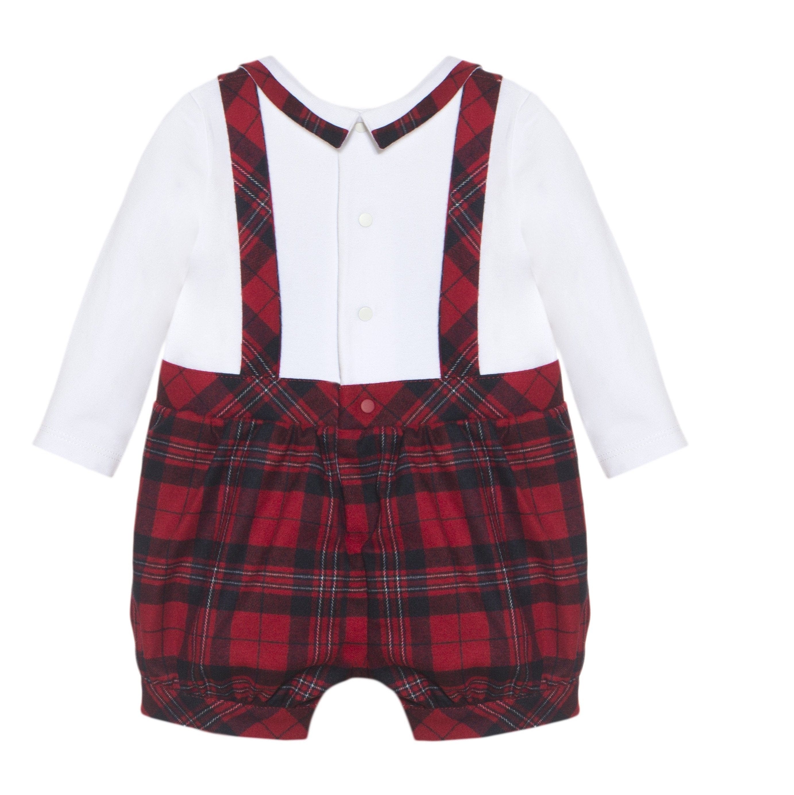 Patachou White & Red Tartan Romper - Romper