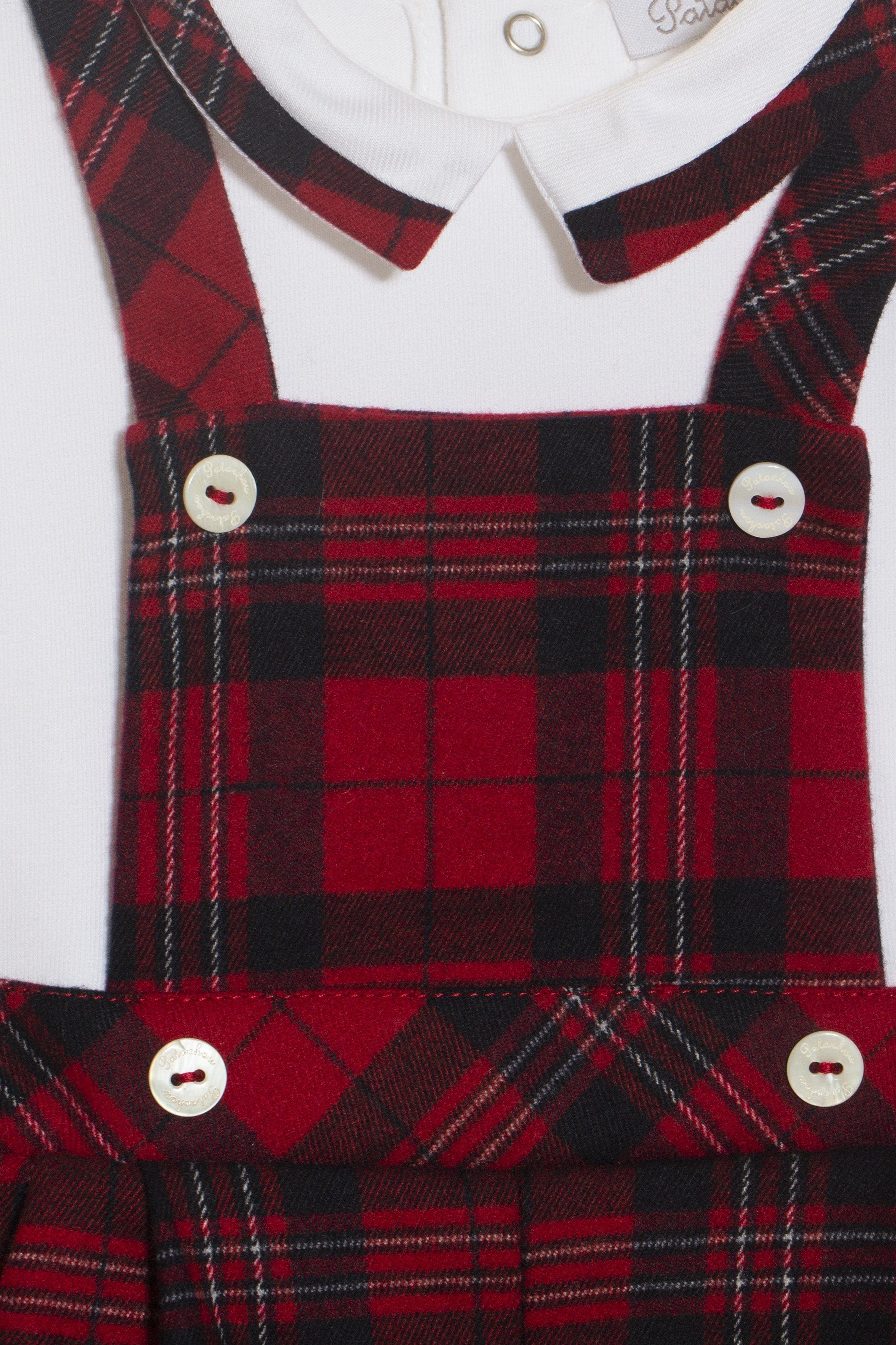 Patachou White & Red Tartan Romper - Romper