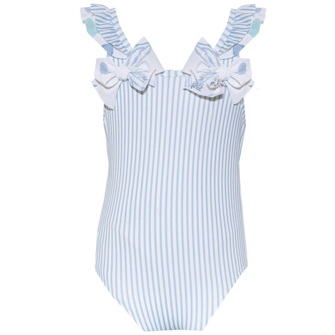 Patachou Blue & White Striped Swimsuit - Swim Suit