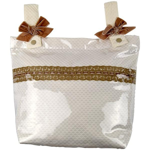 Paz Rodriguez Laminated Gold and White Bag - Bags