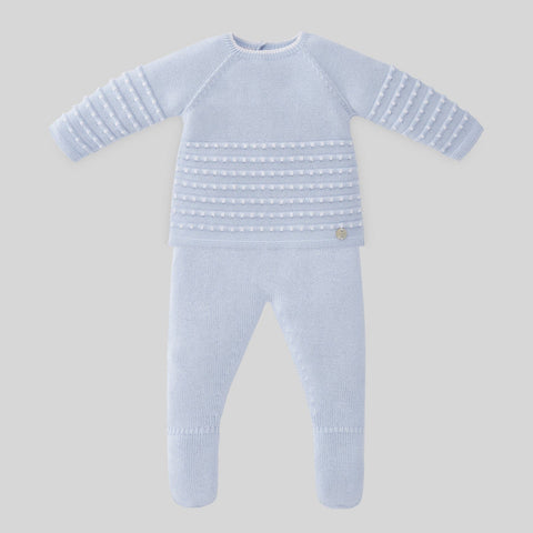 Paz Rodriguez Two piece set 1 Month Paz Rodriguez Blue Dot Knitted Two Piece Set