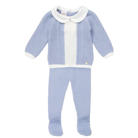 Paz Rodriguez Two piece set Paz Rodriguez Blue & White Knitted Two Piece Set