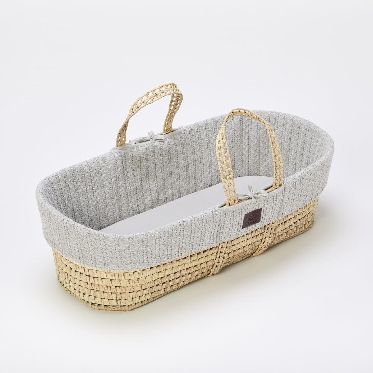 The Little Green Sheep Knitted Moses Basket Mattress & Stand